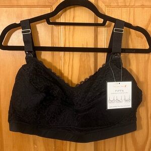 The Dairy Fairy Pippa Cushioned Nursing + Handsfree Pumping bra size 6/2XL black